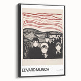 Black and white vintage poster art of a landscape on framed canvas, ideal for bedroom wall decor.