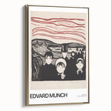 Vintage poster art of a landscape painting in black tones on framed canvas, ideal for bedroom wall decor.