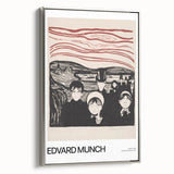 Framed canvas of a vintage landscape painting featuring a colorful palette with dominant black tones, ideal for office decor.