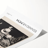 Extra large wall art featuring line art flowers in black on a white background, rolled print format.