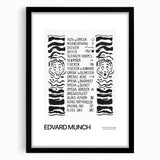 Extra large abstract art print featuring textured, colorful brush strokes on a black framed canvas.