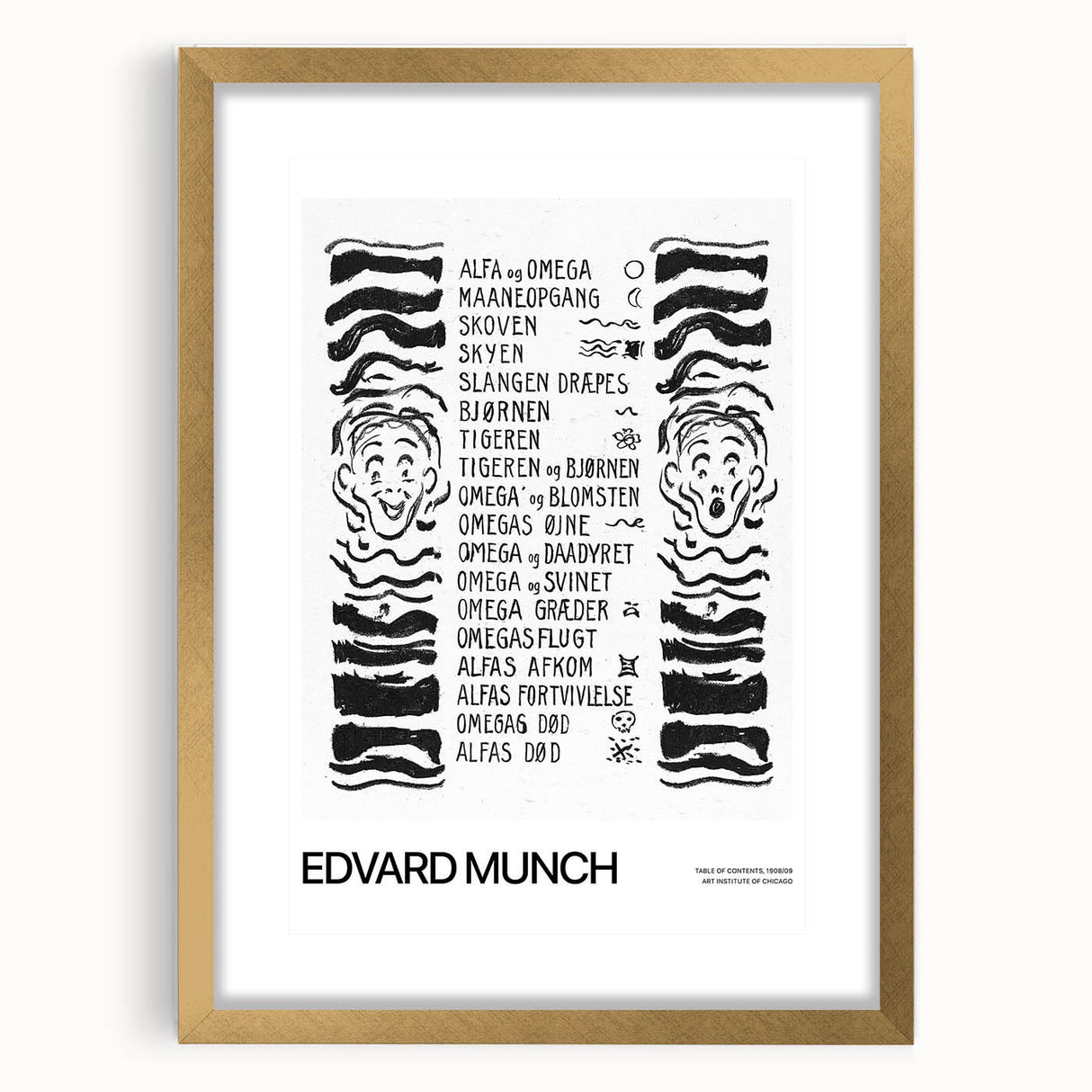 Extra large abstract art print featuring textured designs in muted earth tones on a gold-framed canvas.