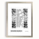 Textured abstract art print in muted colors on a silver-framed canvas, suitable for bedroom decor.