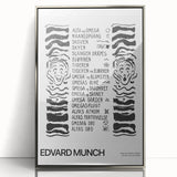 Mid-century modernist art deco poster featuring abstract design in silver frame, suitable for nursery wall decor.