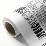 Art deco poster of a serene landscape in cool blue and green tones on rolled canvas, ideal for nursery wall art.