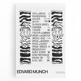 Black and white abstract print of Edvard Munch's design on stretched canvas, suitable for kitchen wall art.