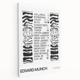 Edvard Munch-inspired abstract painting on stretched canvas with vivid red and blue tones, suitable for kitchen wall art.