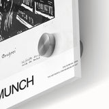 Mid-century modernist art in large abstract style, featuring muted earth tones on acrylic glass.