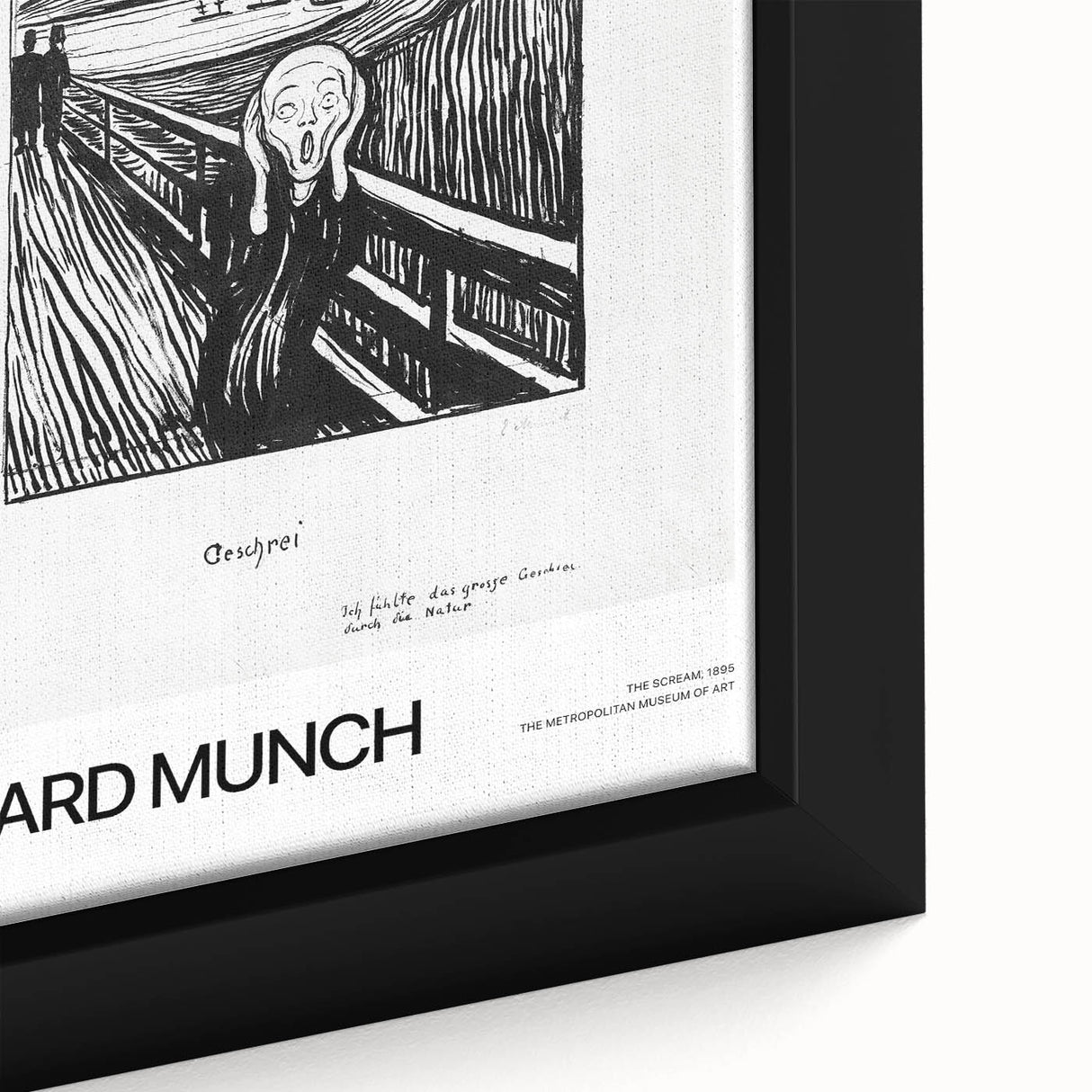 Extra large framed canvas featuring a close-up of a black textured art piece with colorful abstract elements.