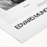 Art deco poster featuring a monochrome Edvard Munch design on rolled canvas, suited for dining room or bathroom walls.