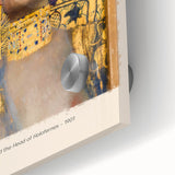 Large abstract wall art print by Gustav Klimt on acrylic glass, featuring mid-century modernist style.