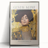 Mid-century modernist art deco poster featuring geometric patterns in gold and black, acrylic print framed in silver.