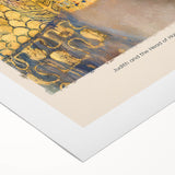 Art deco poster featuring geometric patterns and gold accents on rolled canvas, suitable for dining room wall art.