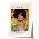 Rolled print of Gustav Klimt-inspired floral art in golden and earth tones, ideal for art wall dining room.