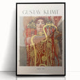 Large abstract wall art by Gustav Klimt in mid-century modernist style, framed in black acrylic.