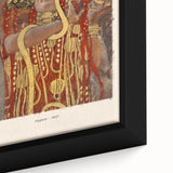 Close-up of a textured, colorful abstract painting on a large black canvas, ideal for living room decor.