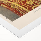 Art Deco poster featuring geometric patterns in gold and black on rolled canvas, suitable for dining room or bathroom.