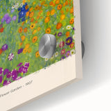 Large abstract wall art print featuring mid-century modernist designs in muted gold and black tones on acrylic glass.