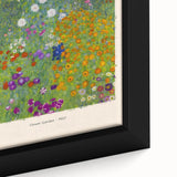 Framed canvas of a Gustav Klimt-inspired design featuring textured, colorful art on a black background.