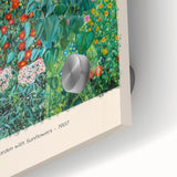 Mid-century modernist large abstract wall art by Gustav Klimt in vibrant gold and blue tones, acrylic print.