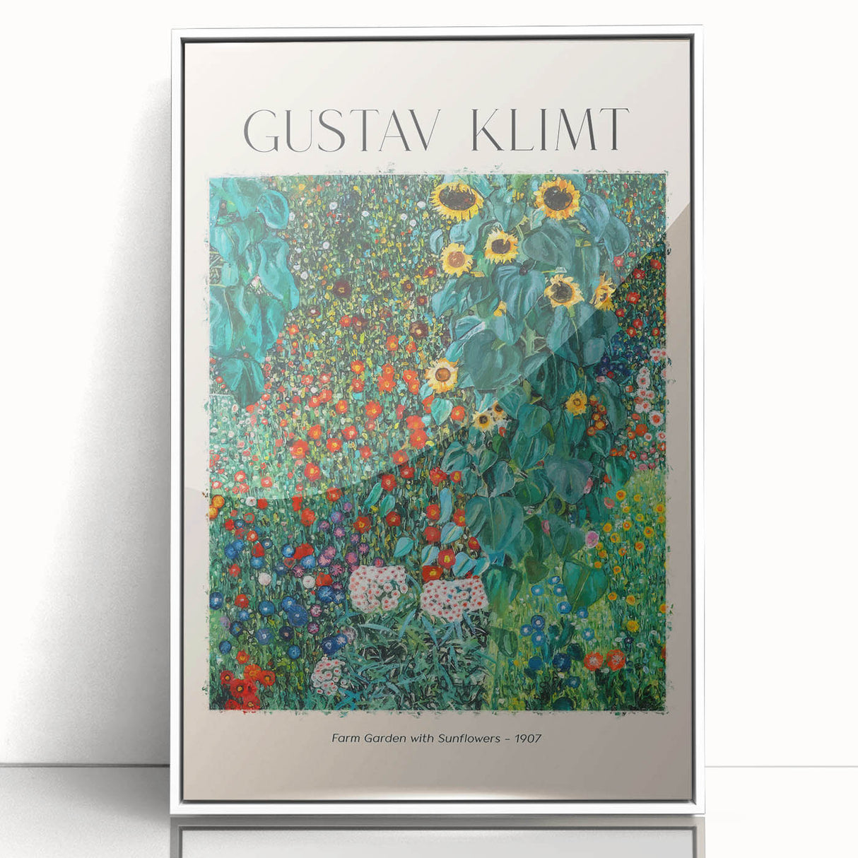 Art deco poster of abstract shapes in muted gold and white on acrylic, ideal for modern art wall decor in a nursery.