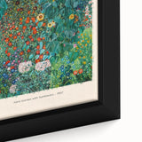 Close-up of a Gustav Klimt-inspired black wall art on framed canvas, featuring colorful, textured abstract patterns.
