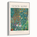 Vintage poster art featuring a Gustav Klimt design in vibrant colors on extra large framed canvas.