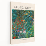 Side view of a Gustav Klimt-inspired stretched canvas featuring intricate patterns in gold and dark hues.