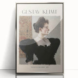 Mid-century modernist art featuring a Gustav Klimt design in silver frame, ideal for nursery wall art.