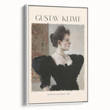 Extra large framed canvas featuring colorful vintage poster art of Gustav Klimt design, ideal for living room decor.