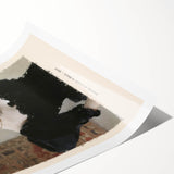 Extra large wall art featuring line art flowers in muted gold and black, rolled print format.