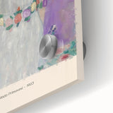 Mid-century modernist large abstract art print on acrylic, featuring geometric shapes in earth tones.