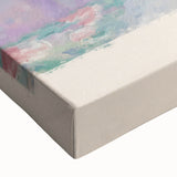 Black and white landscape painting on stretched canvas, featuring a serene tree design, ideal for bedroom wall art.