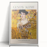 Art deco poster featuring Gustav Klimt design in gold and black on white acrylic, ideal for nursery wall art.