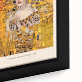 Extra large framed canvas featuring a close-up of Gustav Klimt's textured, colorful art on a black background.
