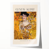 Rolled print of a Gustav Klimt-inspired floral design in gold and black tones, ideal for art wall dining room.