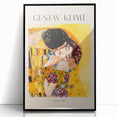 Large abstract wall art featuring mid-century modernist design by Gustav Klimt in black frame.