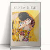 Art deco poster of Gustav Klimt's design in muted gold and black tones, framed acrylic, ideal for modern nursery wall art.