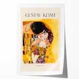 Extra large rolled print of Gustav Klimt's floral design in muted golden hues, ideal for art wall dining room.