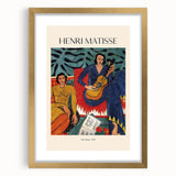 Textured abstract art print featuring vibrant red and blue swirls on a gold-framed canvas, suitable for bedroom decor.