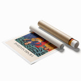 Extra large rolled print of a Henri Matisse-inspired floral design in vibrant colors.