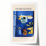 Extra large rolled print of a Henri Matisse-inspired floral design in vibrant colors, ideal for art wall dining room.