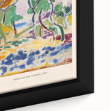 Extra large framed canvas featuring a textured, colorful abstract design on a black background.