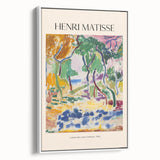 Framed canvas of a vintage-style landscape painting in black and white, ideal for bedroom wall art.