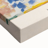 Large art featuring a black and white abstract landscape on stretched canvas, suitable for bedroom wall placement.