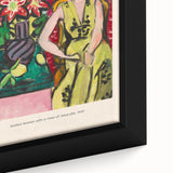 Extra large framed canvas featuring a close-up of a textured, colorful abstract design on a black background.