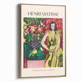 Framed canvas of a colorful landscape art painting in a vintage poster style, ideal for living room decor.