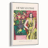 Framed canvas of a vintage Henri Matisse landscape painting in black and white, ideal for bedroom decor.