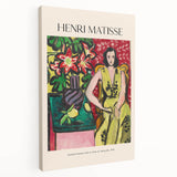 Abstract Henri Matisse-inspired artwork on stretched canvas with bold primary colors, ideal for kitchen wall art.