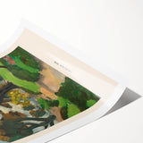 Extra large rolled print featuring line art flowers in black on white, ideal for large living room wall art.